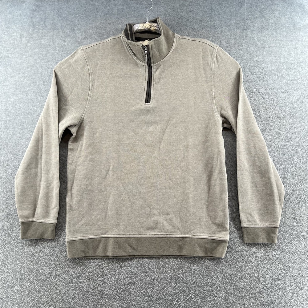 van heusen NWT mens size L half zip beige pullover sweatshirt